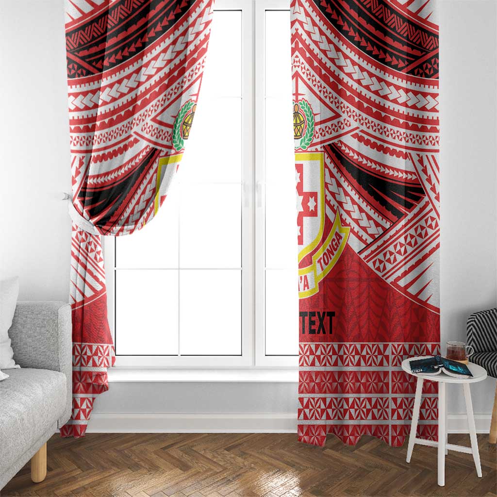 Personalised Kolisi Tonga College Atele Window Curtain Polynesian Ngatu Tribal