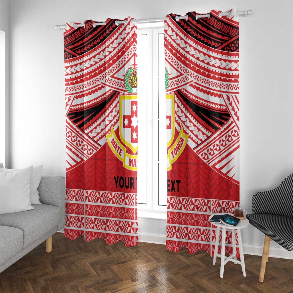 Personalised Kolisi Tonga College Atele Window Curtain Polynesian Ngatu Tribal