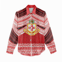 Personalised Kolisi Tonga College Atele Women Casual Shirt Polynesian Ngatu Tribal