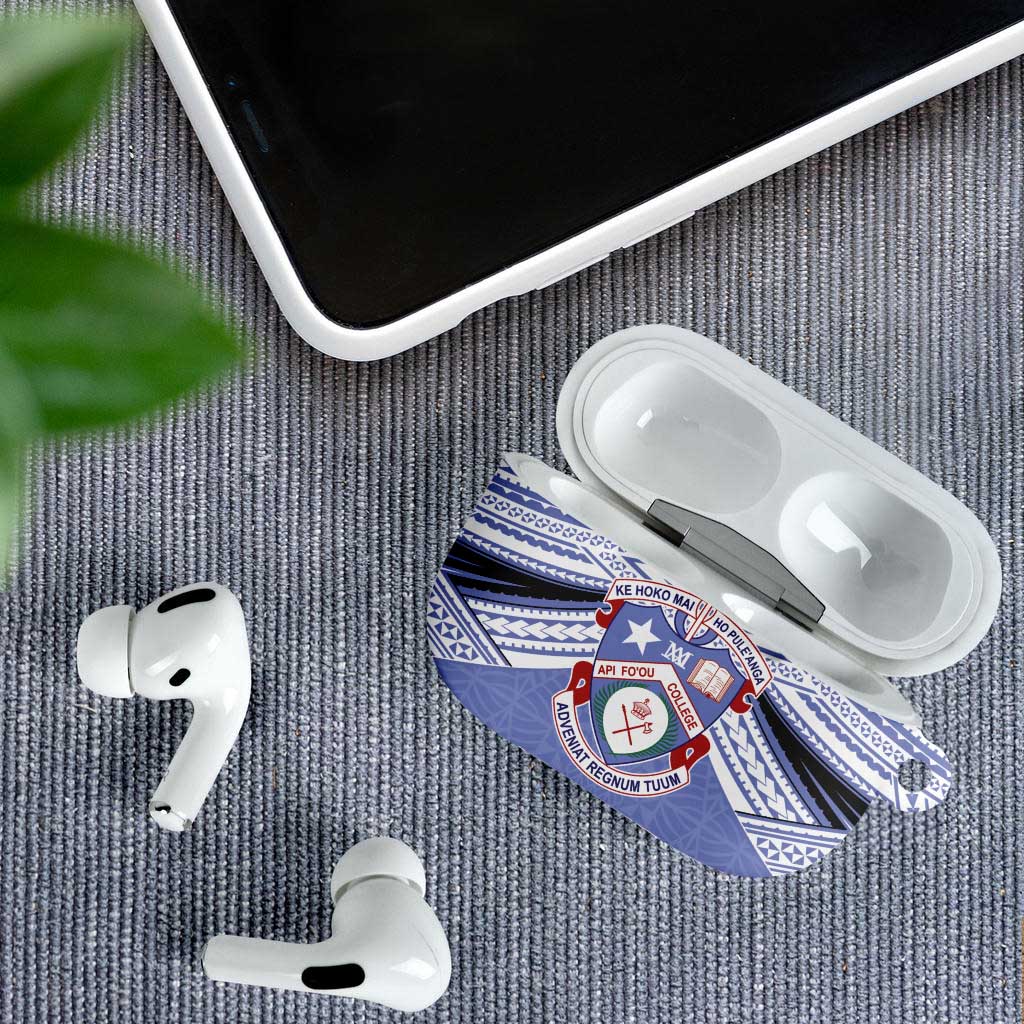 Personalised Tonga Apifoou College AirPods Case Polynesian Ngatu Tribal - Polynesian Pride