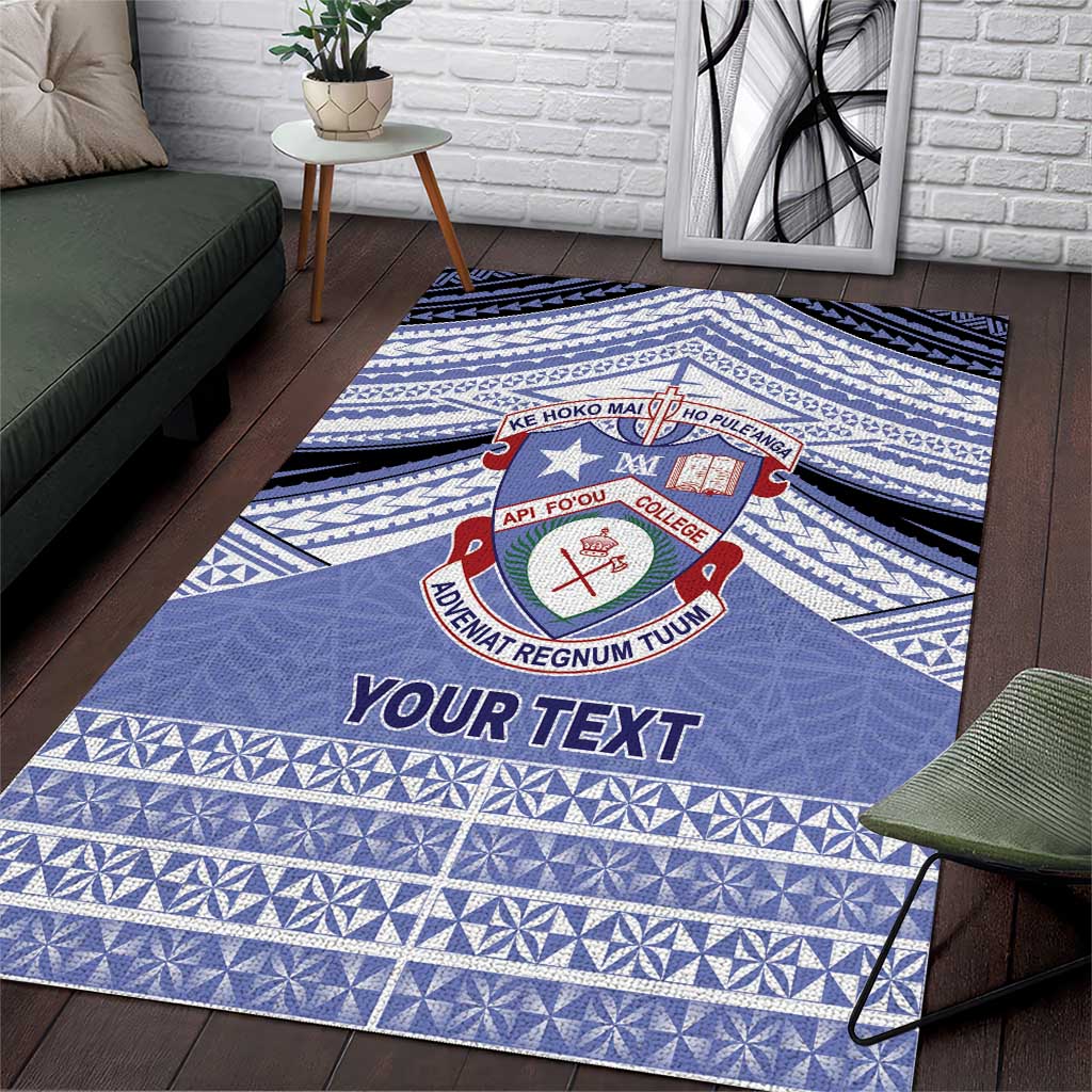 Personalised Tonga Apifoou College Area Rug Polynesian Ngatu Tribal