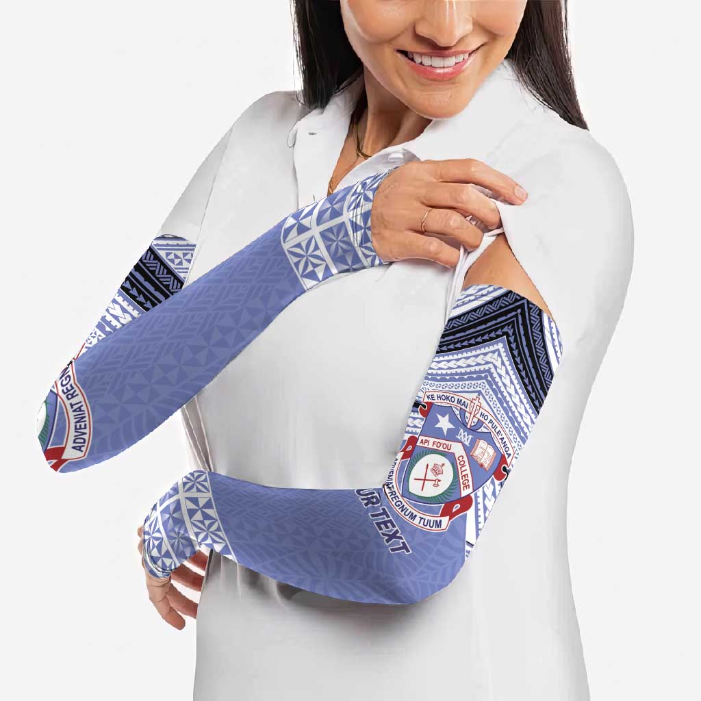 Personalised Tonga Apifoou College Arm Sleeves Polynesian Ngatu Tribal - Polynesian Pride