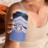 Personalised Tonga Apifoou College 4 in 1 Can Cooler Tumbler Polynesian Ngatu Tribal