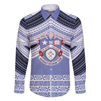 Personalised Tonga Apifoou College Family Matching Off The Shoulder Long Sleeve Dress and Hawaiian Shirt Polynesian Ngatu Tribal