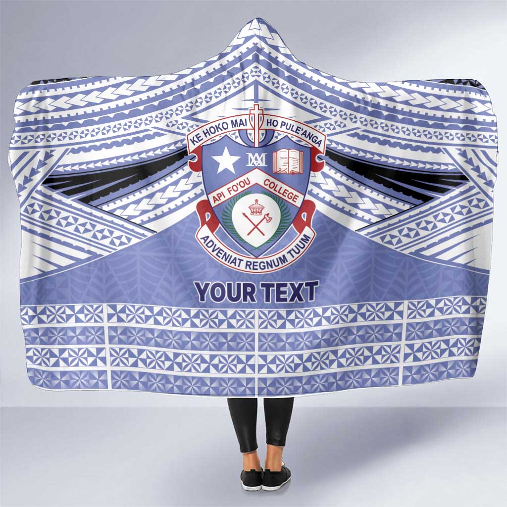 Personalised Tonga Apifoou College Hooded Blanket Polynesian Ngatu Tribal