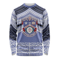 Personalised Tonga Apifoou College Long Sleeve Shirt Polynesian Ngatu Tribal