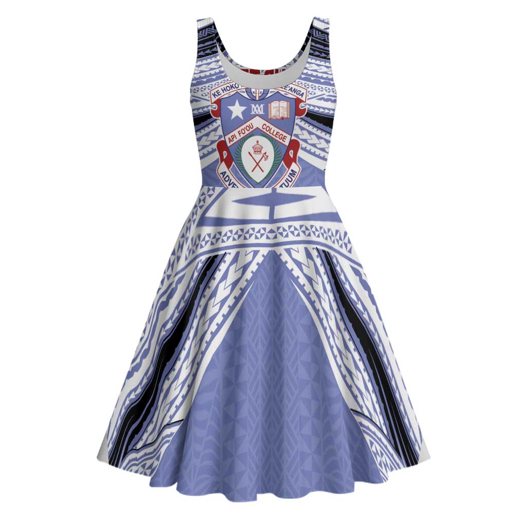 Personalised Tonga Apifoou College Midi Dress Polynesian Ngatu Tribal - Polynesian Pride