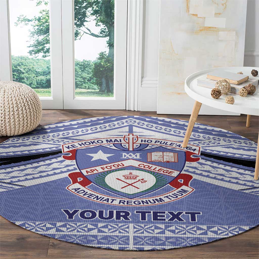 Personalised Tonga Apifoou College Round Carpet Polynesian Ngatu Tribal