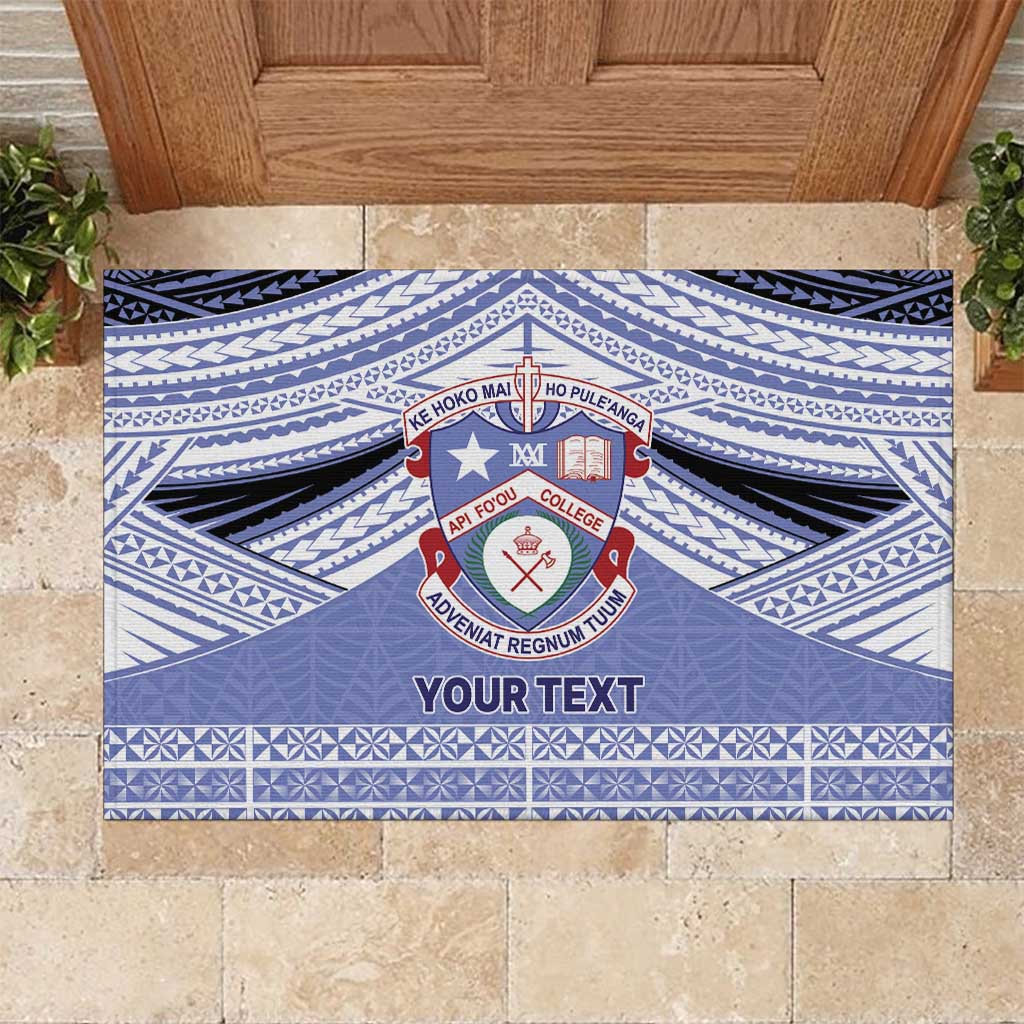 Personalised Tonga Apifoou College Rubber Doormat Polynesian Ngatu Tribal