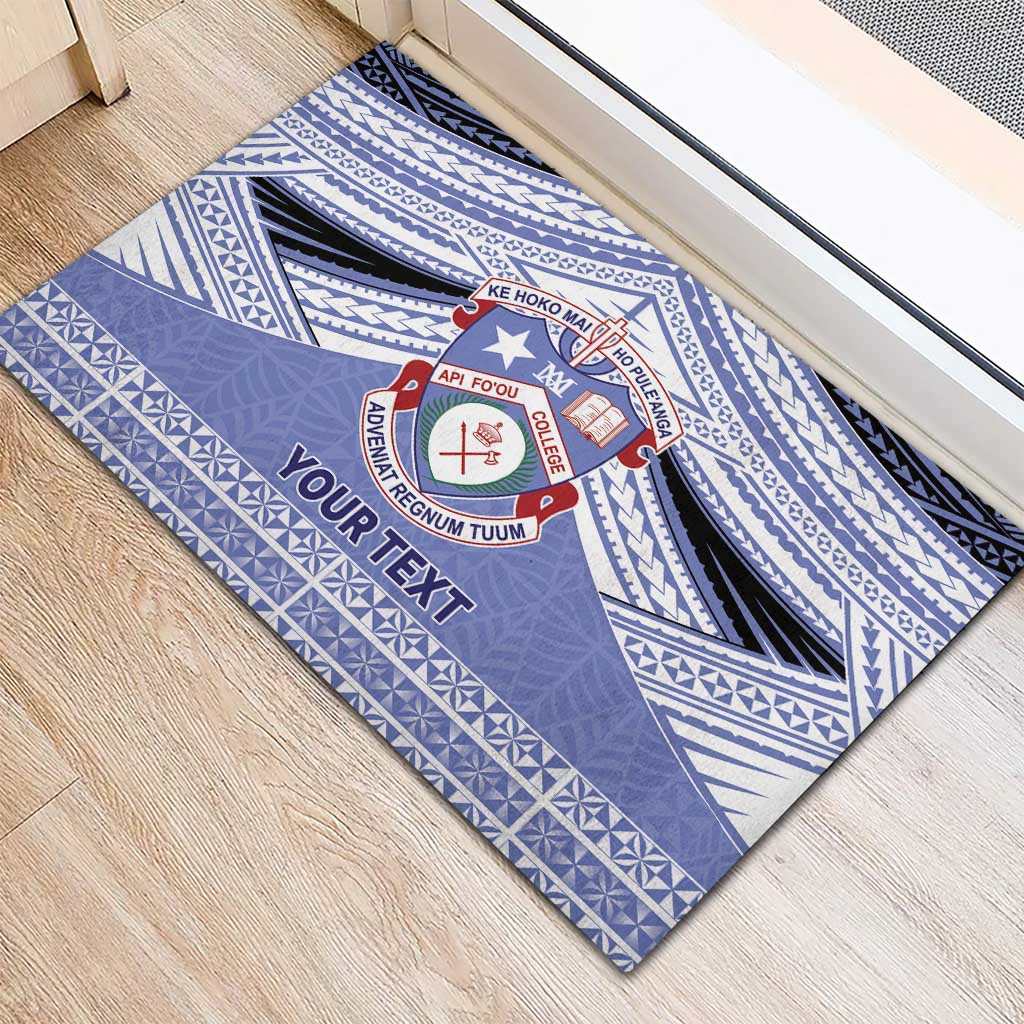 Personalised Tonga Apifoou College Rubber Doormat Polynesian Ngatu Tribal