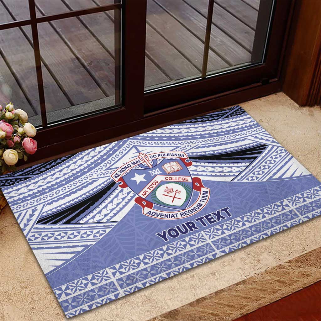 Personalised Tonga Apifoou College Rubber Doormat Polynesian Ngatu Tribal
