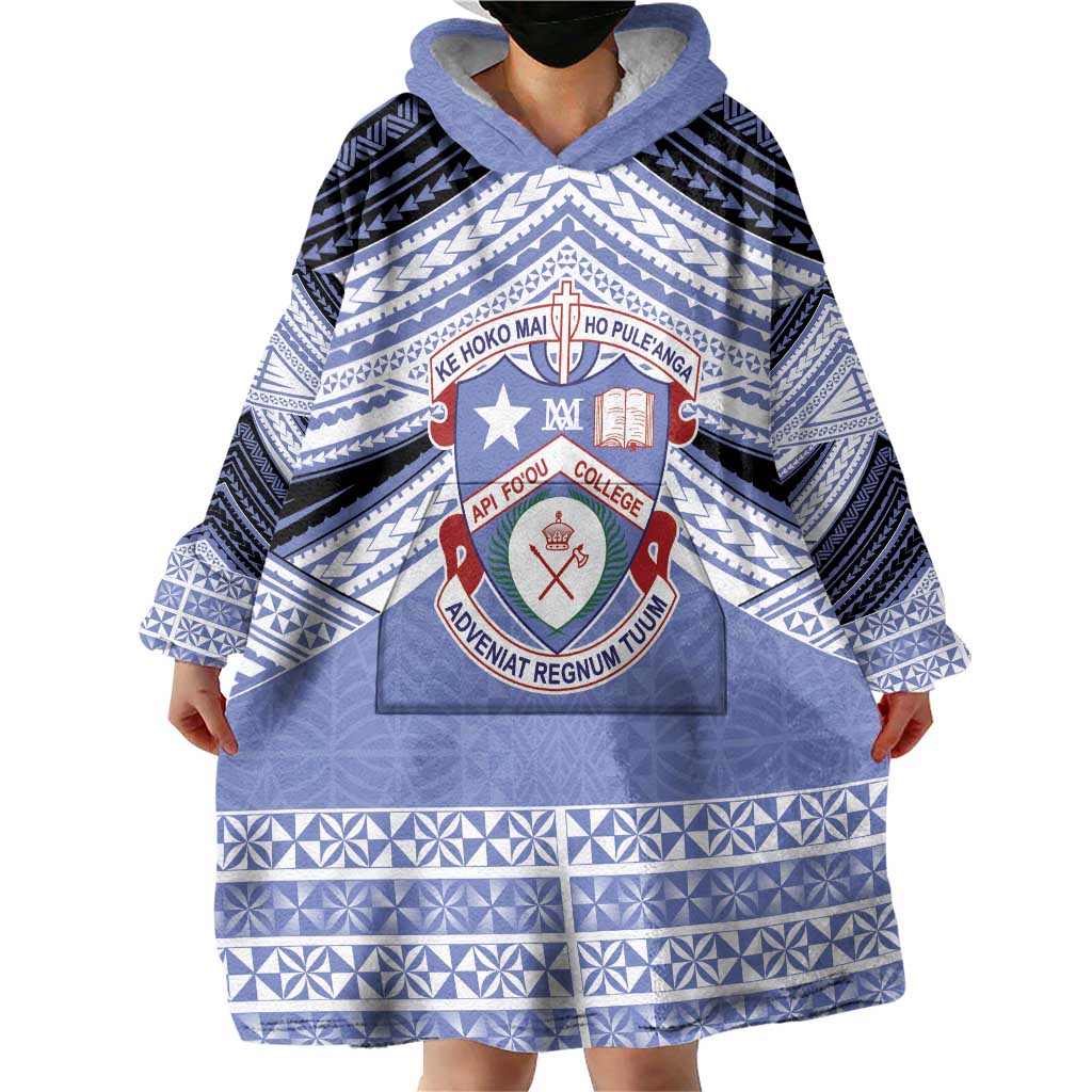 Personalised Tonga Apifoou College Wearable Blanket Hoodie Polynesian Ngatu Tribal LT9 - Polynesian Pride