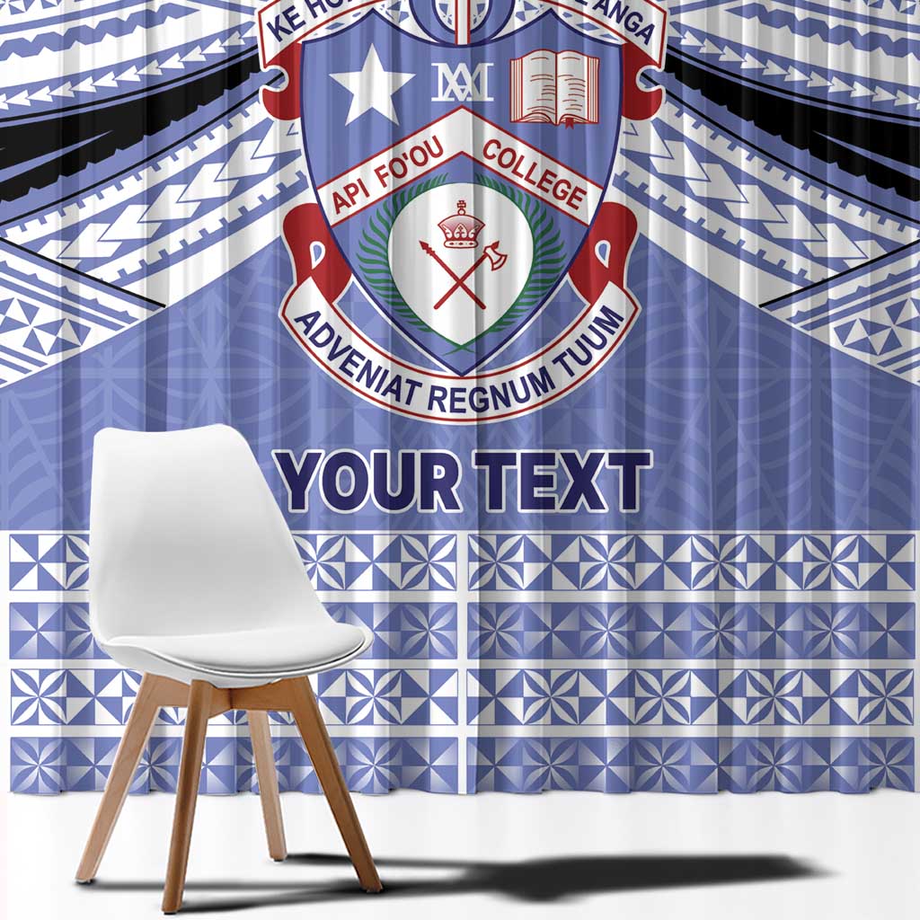 Personalised Tonga Apifoou College Window Curtain Polynesian Ngatu Tribal