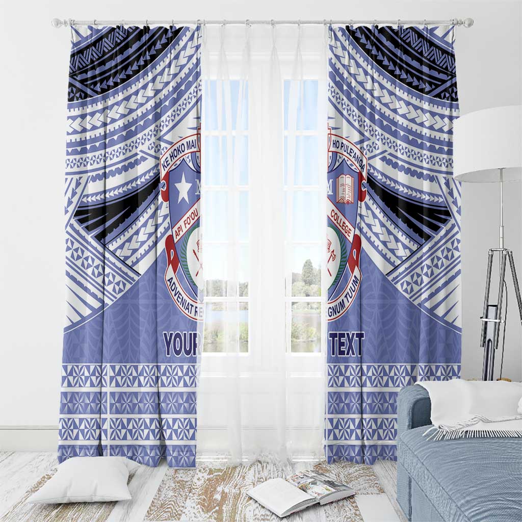 Personalised Tonga Apifoou College Window Curtain Polynesian Ngatu Tribal