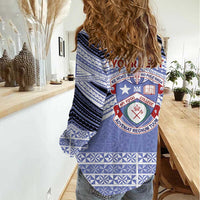 Personalised Tonga Apifoou College Women Casual Shirt Polynesian Ngatu Tribal