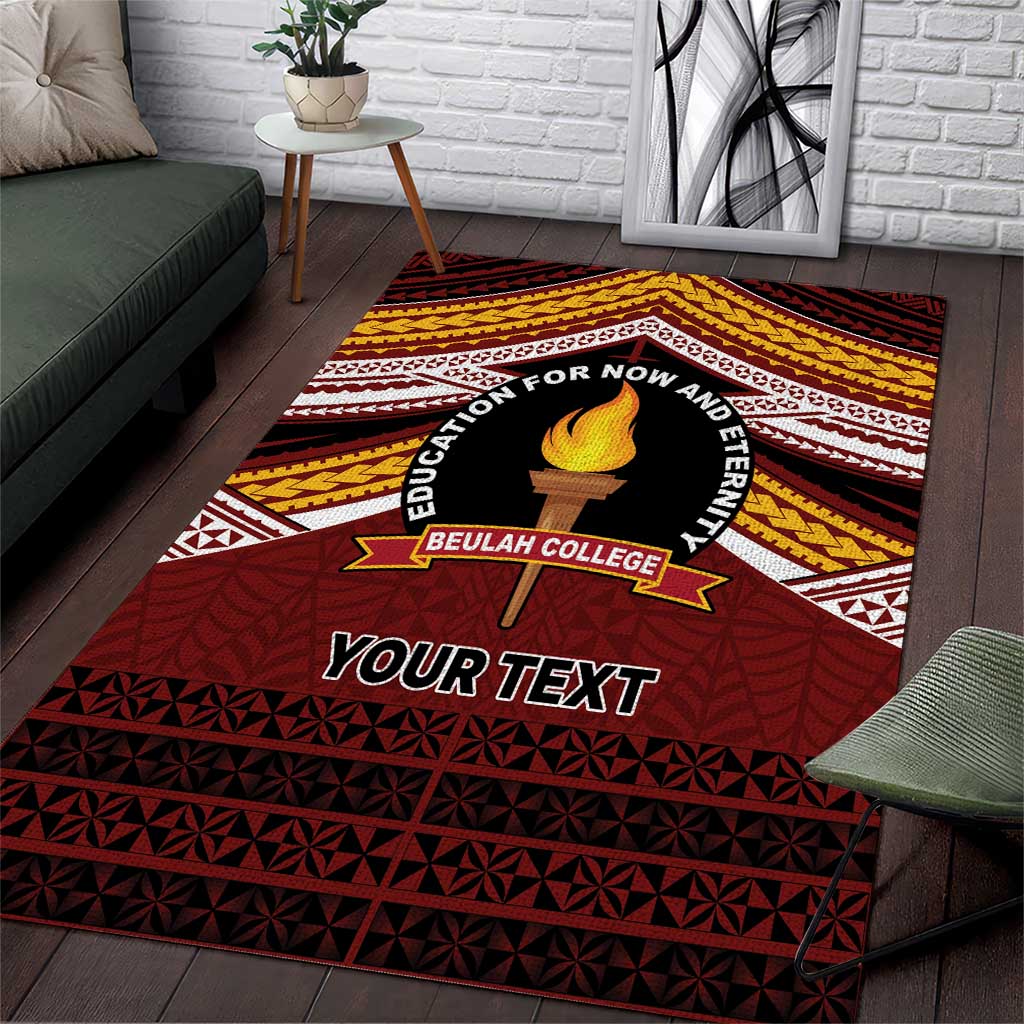 Personalised Tonga Beulah College Area Rug Polynesian Ngatu Tribal