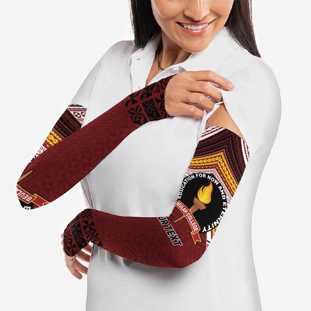 Personalised Tonga Beulah College Arm Sleeves Polynesian Ngatu Tribal - Polynesian Pride