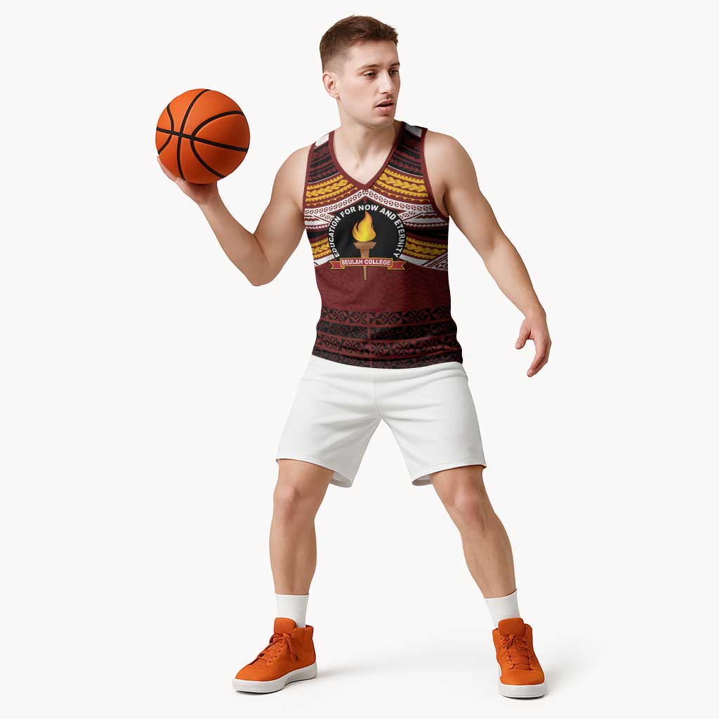 Personalised Tonga Beulah College Basketball Jersey Polynesian Ngatu Tribal - Polynesian Pride