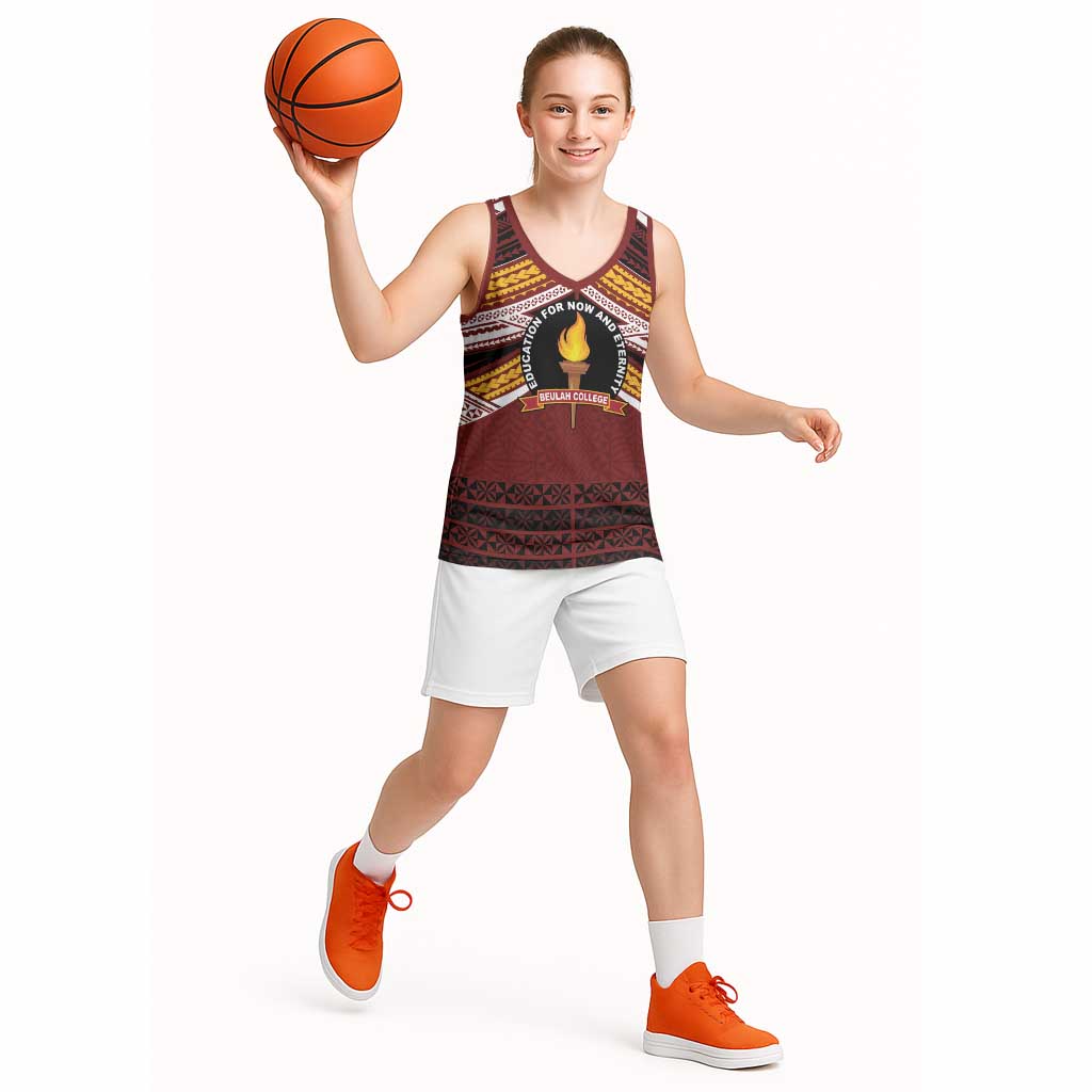 Personalised Tonga Beulah College Basketball Jersey Polynesian Ngatu Tribal - Polynesian Pride