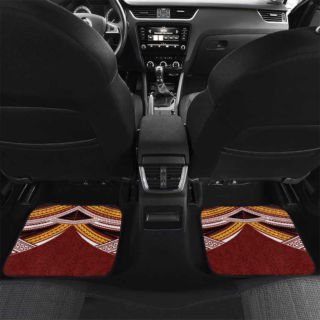 Personalised Tonga Beulah College Car Mats Polynesian Ngatu Tribal