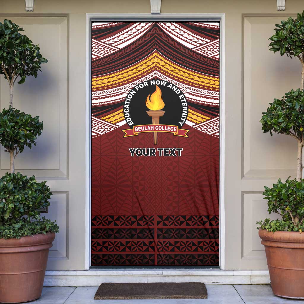 Personalised Tonga Beulah College Door Cover Polynesian Ngatu Tribal - Polynesian Pride