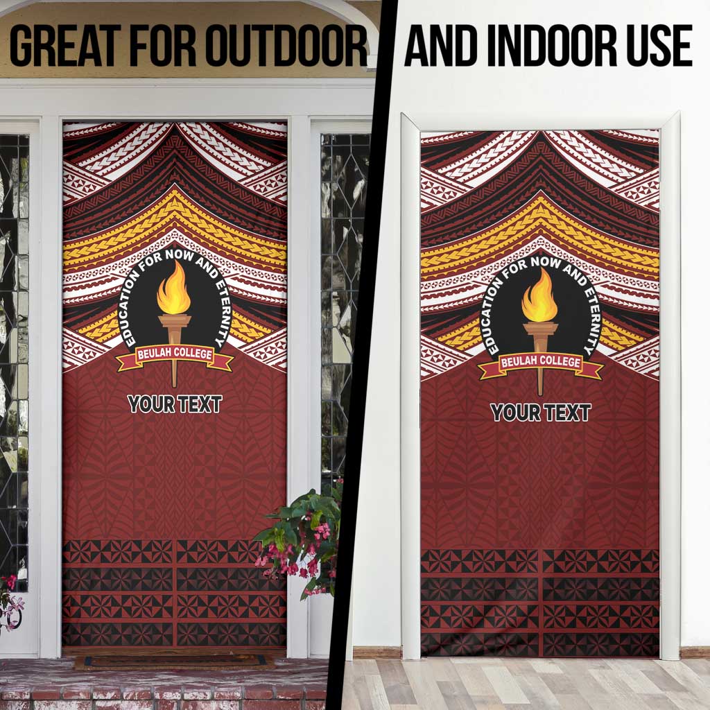 Personalised Tonga Beulah College Door Cover Polynesian Ngatu Tribal - Polynesian Pride