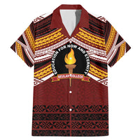 Personalised Tonga Beulah College Family Matching Mermaid Dress and Hawaiian Shirt Polynesian Ngatu Tribal LT9 Dad's Shirt - Short Sleeve Red - Polynesian Pride