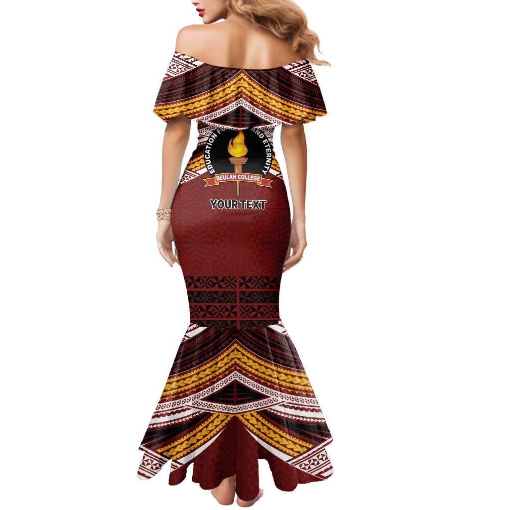 Personalised Tonga Beulah College Family Matching Mermaid Dress and Hawaiian Shirt Polynesian Ngatu Tribal LT9 - Polynesian Pride