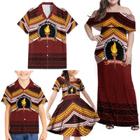 Personalised Tonga Beulah College Family Matching Off Shoulder Maxi Dress and Hawaiian Shirt Polynesian Ngatu Tribal LT9 - Polynesian Pride