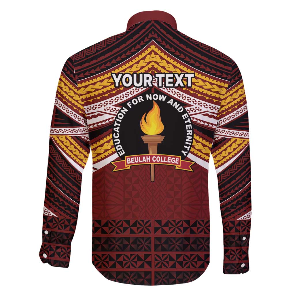 Personalised Tonga Beulah College Family Matching Off Shoulder Maxi Dress and Hawaiian Shirt Polynesian Ngatu Tribal LT9 - Polynesian Pride