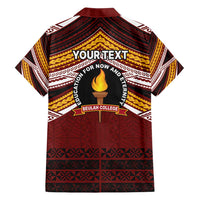 Personalised Tonga Beulah College Family Matching Off Shoulder Short Dress and Hawaiian Shirt Polynesian Ngatu Tribal LT9 - Polynesian Pride