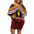 Personalised Tonga Beulah College Family Matching Off Shoulder Short Dress and Hawaiian Shirt Polynesian Ngatu Tribal