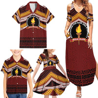 Personalised Tonga Beulah College Family Matching Summer Maxi Dress and Hawaiian Shirt Polynesian Ngatu Tribal