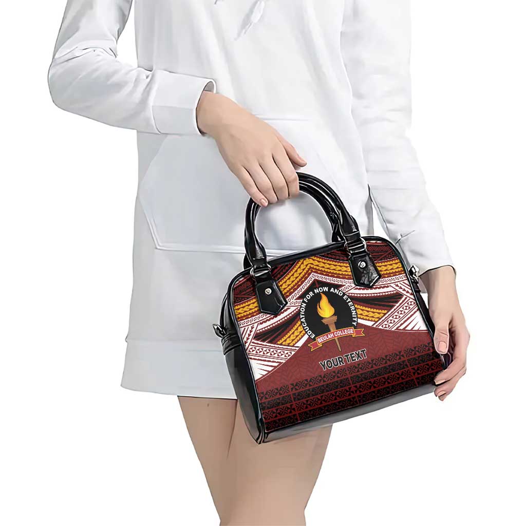 Personalised Tonga Beulah College Shoulder Handbag Polynesian Ngatu Tribal