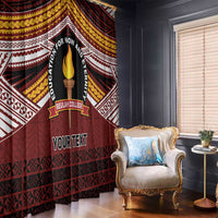 Personalised Tonga Beulah College Window Curtain Polynesian Ngatu Tribal