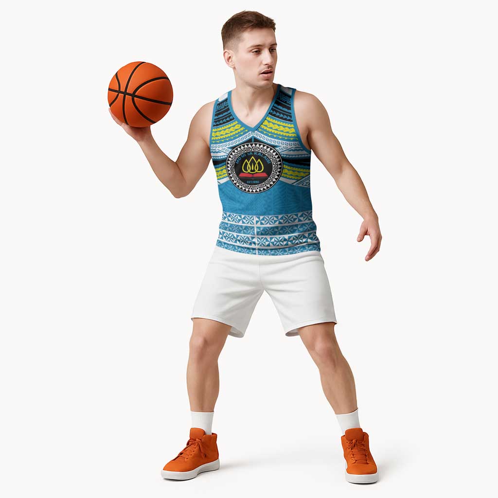 Personalised Tonga Lavengamalie College Basketball Jersey Polynesian Ngatu Tribal - Polynesian Pride