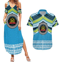 Personalised Tonga Lavengamalie College Couples Matching Summer Maxi Dress and Hawaiian Shirt Polynesian Ngatu Tribal