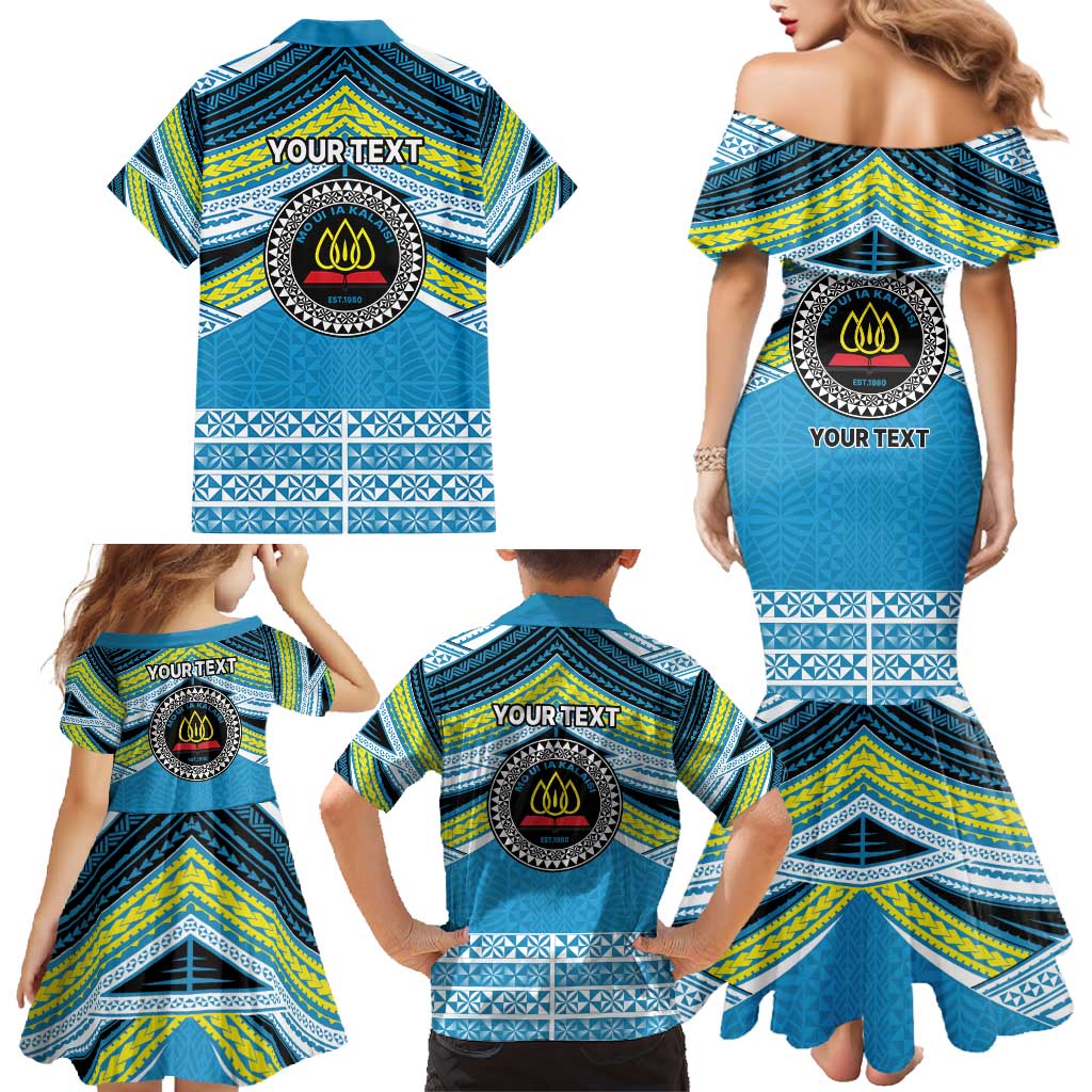 Personalised Tonga Lavengamalie College Family Matching Mermaid Dress and Hawaiian Shirt Polynesian Ngatu Tribal LT9 - Polynesian Pride