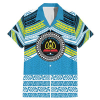 Personalised Tonga Lavengamalie College Family Matching Mermaid Dress and Hawaiian Shirt Polynesian Ngatu Tribal LT9 Dad's Shirt - Short Sleeve Blue - Polynesian Pride