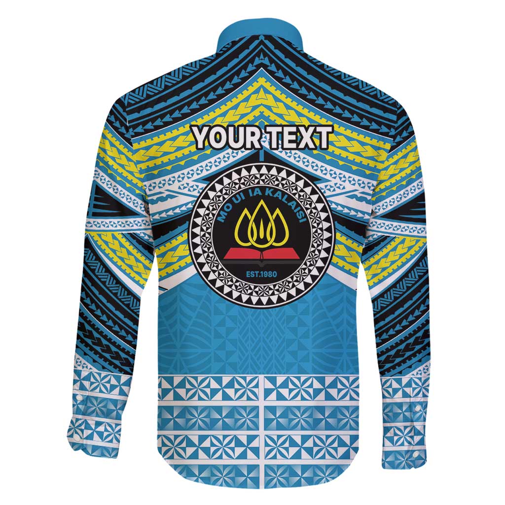 Personalised Tonga Lavengamalie College Family Matching Off Shoulder Short Dress and Hawaiian Shirt Polynesian Ngatu Tribal LT9 - Polynesian Pride