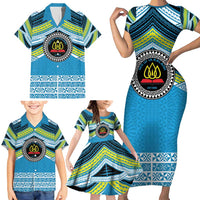 Personalised Tonga Lavengamalie College Family Matching Short Sleeve Bodycon Dress and Hawaiian Shirt Polynesian Ngatu Tribal LT9 - Polynesian Pride