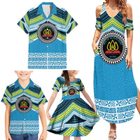 Personalised Tonga Lavengamalie College Family Matching Summer Maxi Dress and Hawaiian Shirt Polynesian Ngatu Tribal