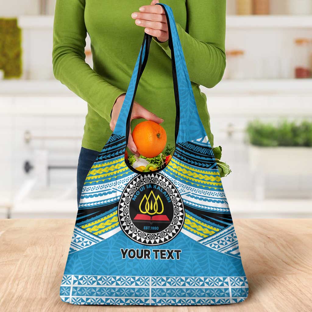 Personalised Tonga Lavengamalie College Grocery Bag Polynesian Ngatu Tribal