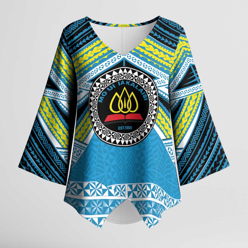 Personalised Tonga Lavengamalie College Kimono Sleeve Blouse Polynesian Ngatu Tribal - Polynesian Pride
