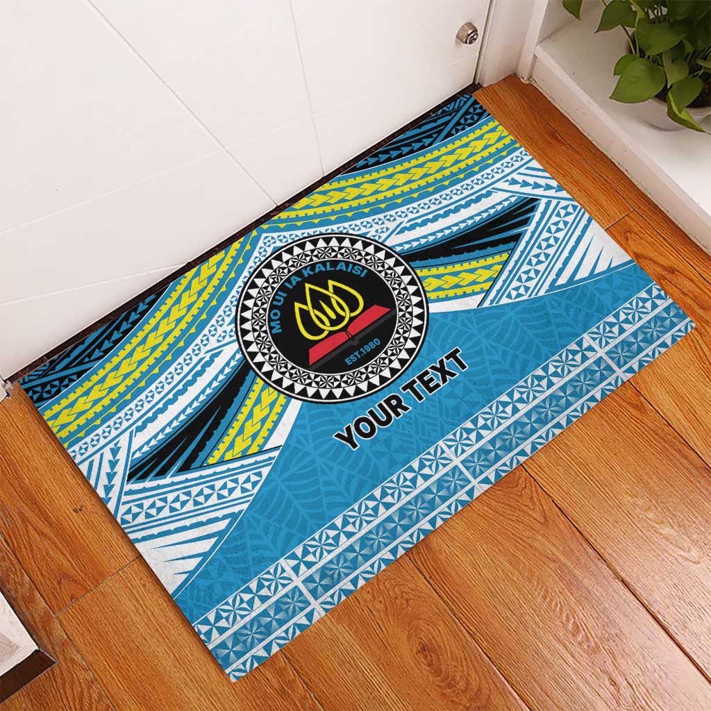 Personalised Tonga Lavengamalie College Rubber Doormat Polynesian Ngatu Tribal