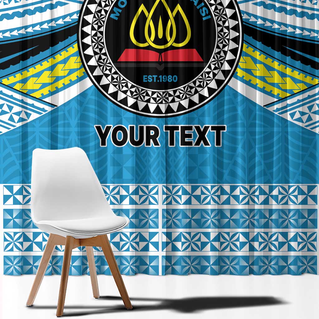 Personalised Tonga Lavengamalie College Window Curtain Polynesian Ngatu Tribal