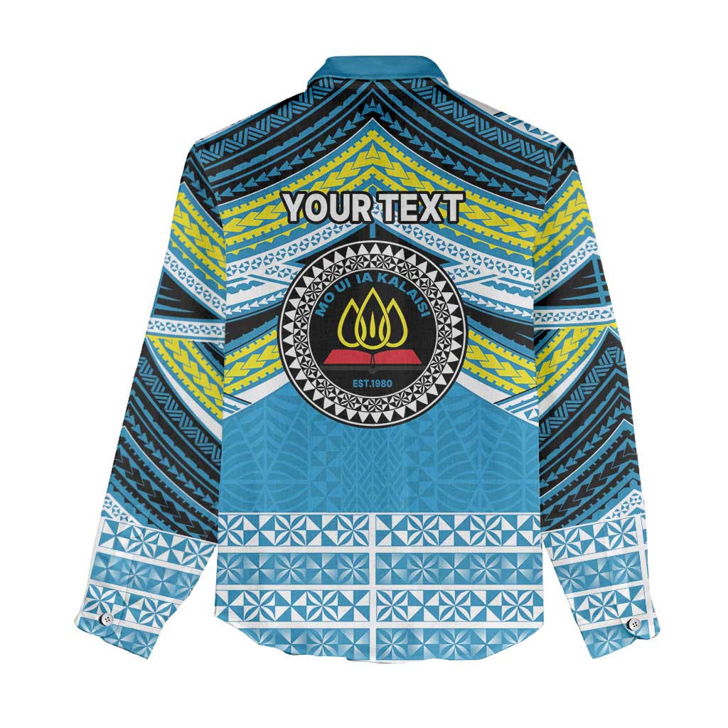Personalised Tonga Lavengamalie College Women Casual Shirt Polynesian Ngatu Tribal