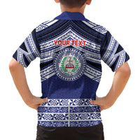 Personalised Tonga Sia'atoutai Theological College Family Matching Off The Shoulder Long Sleeve Dress and Hawaiian Shirt Polynesian Ngatu Tribal