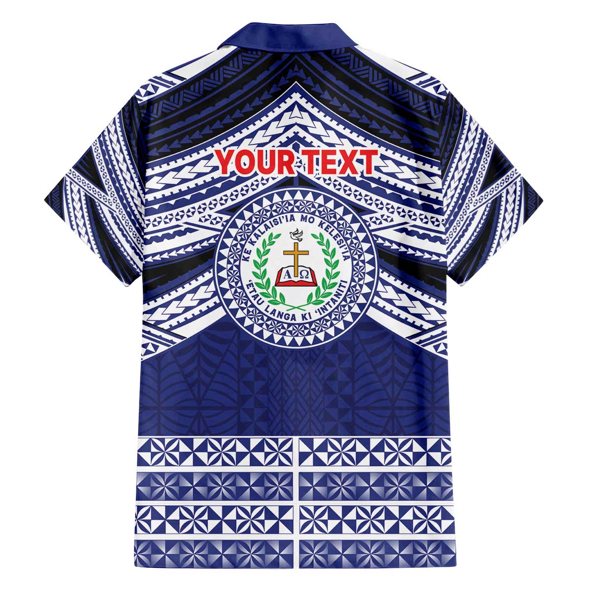 Personalised Tonga Sia'atoutai Theological College Family Matching Off The Shoulder Long Sleeve Dress and Hawaiian Shirt Polynesian Ngatu Tribal