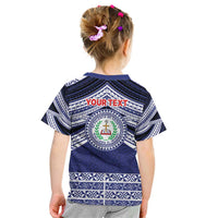 Personalised Tonga Sia'atoutai Theological College Kid T Shirt Polynesian Ngatu Tribal